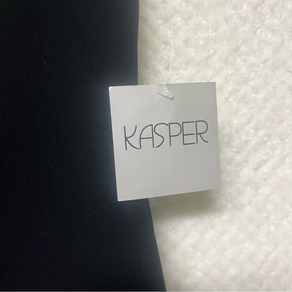 Womens Kasper Sleeveless Seamed Waist Sheath Dress Black Crew Neck Size 4 NWT - Picture 6 of 11